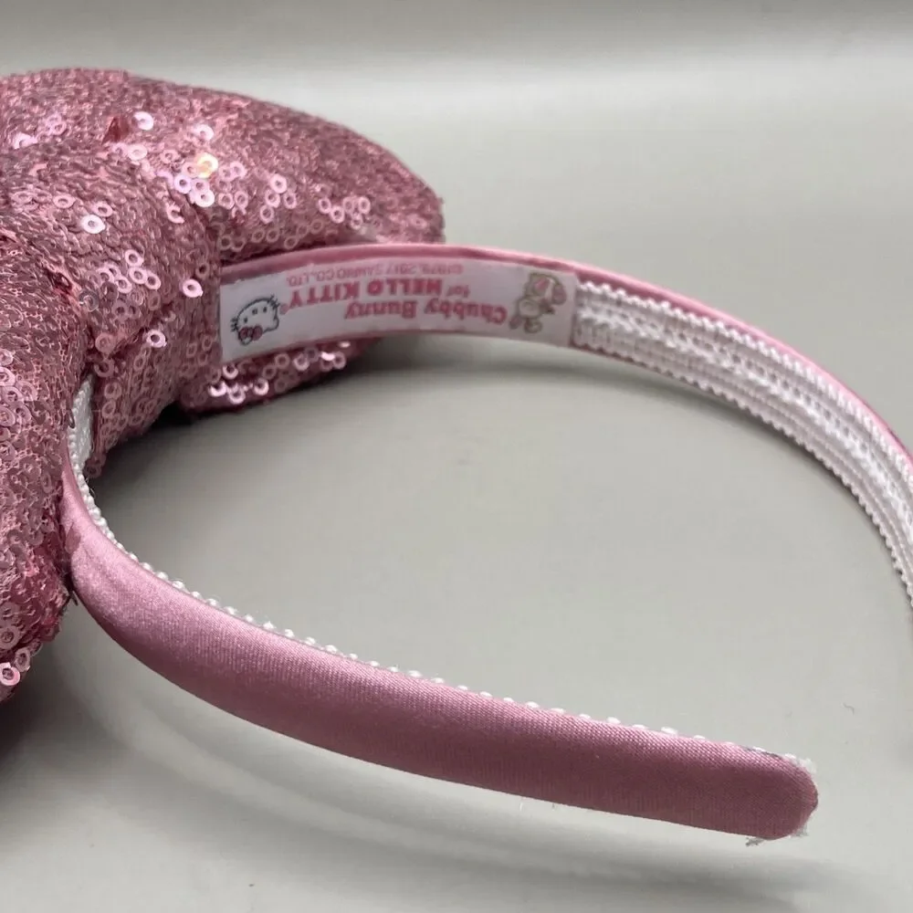 Chubby Bunny x Hello Kitty Cafe Limited Edition Pink Sequin Bow Headband
